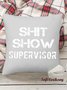 18*18 Throw Pillow Covers, Funny Word Corduroy Cushion Pillowcase Case for Living Room