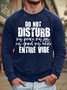 Men’s Do Not Disturb My Peace My Joy My Grind My Whole Entire Vibe Cotton-Blend Text Letters Simple Loose Sweatshirt