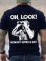 Men's Funny Word Oh Look Nobody Gives A Shit Casual Cotton Crew Neck T-Shirt