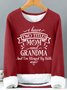 Women's I Have Two titles Mom And Grandma And I'm Blessed By Both Simple Loose Text Letters Sweatshirt