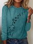 Women's Cat Walk Paw Print Letters Casual Top