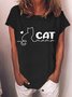 Women's Cat Mama Cotton-Blend Casual T-Shirt