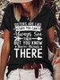 Women's Funny Sister Gift Letters Crew Neck Casual T-Shirt