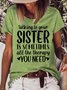 Women's Sister Letters Casual T-Shirt