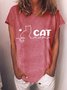 Women's Cat Mama Cotton-Blend Casual T-Shirt