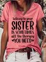Women's Sister Letters Casual T-Shirt