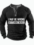 Men's I May Be Wrong But It Is Highly Unlikely Funny Graphic Print Casual Text Letters Half Turtleneck Regular Fit Top