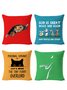 18*18 Set of 4 Funny 3D Cat PrintBackrest Cushion Pillow Covers, Decorations For Home