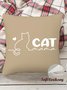 18*18 Throw Pillow Covers, Cat Mama Soft Corduroy Cushion Pillowcase Case for Living Room