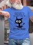Men's Funny Retired Grumpy Cat Casual Cotton T-Shirt