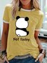 Women's Cute Panda Not Today Printed Casual Letters T-Shirt