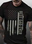 Men's Best Dad Ever Flag Funny Graphic Print Loose Cotton Casual Text Letters T-Shirt