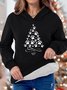 Women's Christmas Paw Tree Winter Warm Fleece Casual Sweatshirt