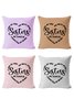 18*18 Set of 4 Text Letters Backrest Cushion Pillow Covers, Decorations For Home