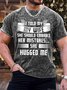 Men's I Told My Wife She Should Embrace Her Mistakes She Hugged Me Funny Print Loose Text Letters Crew Neck Casual T-Shirt