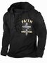 Men's Faith Over Fear Funny Graphic Print Casual Text Letters Regular Fit Hoodie Sweatshirt