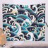 51x60 Sea Wave Art Tapestry Fireplace Art For Backdrop Blanket Home Festival Decor
