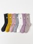 Casual Floral Embroidered Cotton Socks Daily Commuting Outdoor Accessories