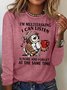 Women's Funny I'm Multitasking Letters Crew Neck Casual Top