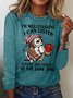 Women's Funny I'm Multitasking Letters Crew Neck Casual Top