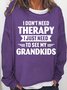 Women‘s Grankid And Grandma Letters Crew Neck Casual Sweatshirt