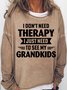 Women‘s Grankid And Grandma Letters Crew Neck Casual Sweatshirt