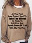 Women's Funny Word At This Point Jesus Doesn’t Need Simple Crew Neck Text Letters Loose Sweatshirt