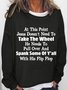 Women's Funny Word At This Point Jesus Doesn’t Need Simple Crew Neck Text Letters Loose Sweatshirt