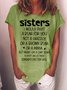 Women's Funny Sister Casual Crew Neck T-Shirt