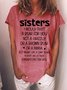 Women's Funny Sister Casual Crew Neck T-Shirt