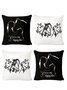 18x18 Set of 4 Cushion Pillow Covers, Funny Horse And Girl You Are My Happy Place Print Letters Backrest Decorations For Home