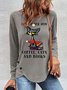Women's Life Is Better With Coffee Cats And Books Letters Casual Crew Neck Top