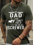 Men's If Dad Can't Fix It We Are All Screwed Funny Graphic Print Casual Cotton Crew Neck Text Letters T-Shirt