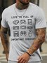 Men's Life Is Full Of Important Choices Play Games Funny Graphic Print Cotton Casual Text Letters Loose T-Shirt
