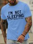 Men's I Am Not Sleeping I Am Just Resting My Eyes Funny Graphic Print Loose Cotton Casual Text Letters T-Shirt