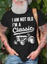 Men's I Am Not Old I Am A Classic Funny Graphic Print Text Letters Casual Crew Neck Cotton T-Shirt