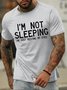 Men's I Am Not Sleeping I Am Just Resting My Eyes Funny Graphic Print Loose Cotton Casual Text Letters T-Shirt