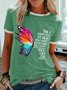 Women's Whispered Beautiful Butterfly Simple Cotton-Blend Crew Neck T-Shirt