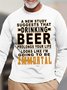Men's Drinking Beer Prolongs Your Life Funny Graphic Print Casual Cotton Text Letters Top