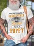 Men's Anyone Can Be A Grandfather But It Takes Someone Special To Be A Poppy Funny Golf Graphic Print Cotton Casual Text Letters T-Shirt