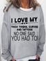 Women's Funny Word I Love My Thick Thighs Simple Loose Sweatshirt