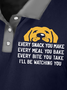 Men's Every Snack You Make I Will Be Watching You Funny Dog Graphic Print Text Letters Urban Regular Fit Polo Collar Polo Shirt