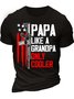 Men’s Papa Like A Grandpa Only Cooler Casual Text Letters T-Shirt