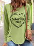 Women's Sister Trip Heart Simple Text Letters Long Sleeve Top