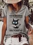 Women's Touch My Coffee I Will Slap You So Hard Black Cat Casual T-shirt