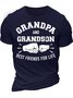 Men’s Grandpa And Grandson Best Friends For Life Crew Neck Casual T-Shirt