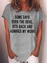 Women's Casual Funny Letter T-Shirt