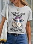 Women's Funny Cow You Smell Like Drama Cotton Casual Loose T-Shirt