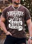 Men’s Don’t Flirt With Me I Love My Wife She Is A Crazy Virgo She Will Muroer You Crew Neck Casual T-Shirt