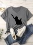 Lilicloth X Manikvskhan Cat And Butterfly Women's V Neck T-Shirt
